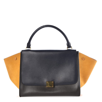 Celine Smooth Calfskin Suede Medium Tri-Color Trapeze Mustard 1 of 6