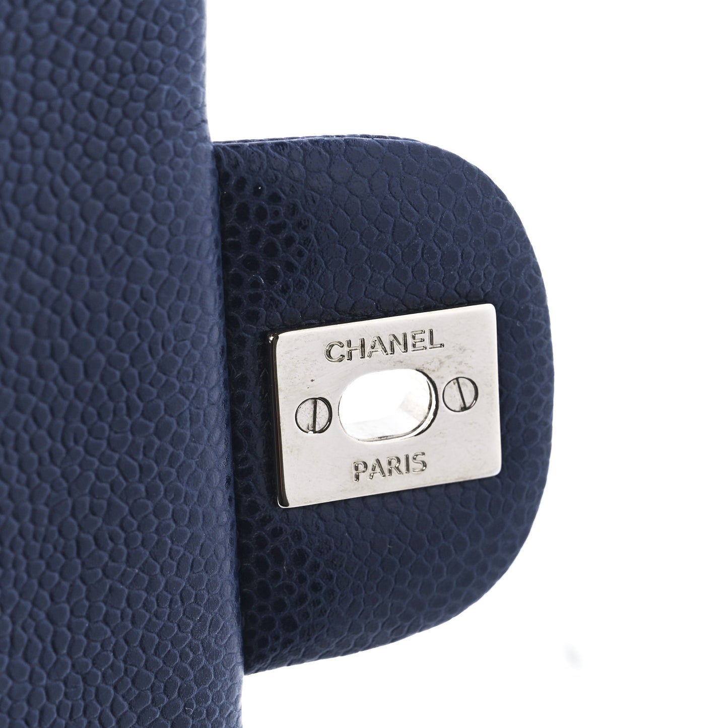 Caviar Quilted Mini Rectangular Flap Navy