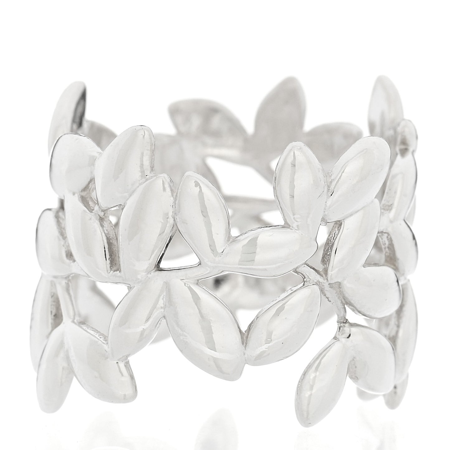 Sterling Silver Wide Paloma Picasso Olive Leaf Band Ring 49 5