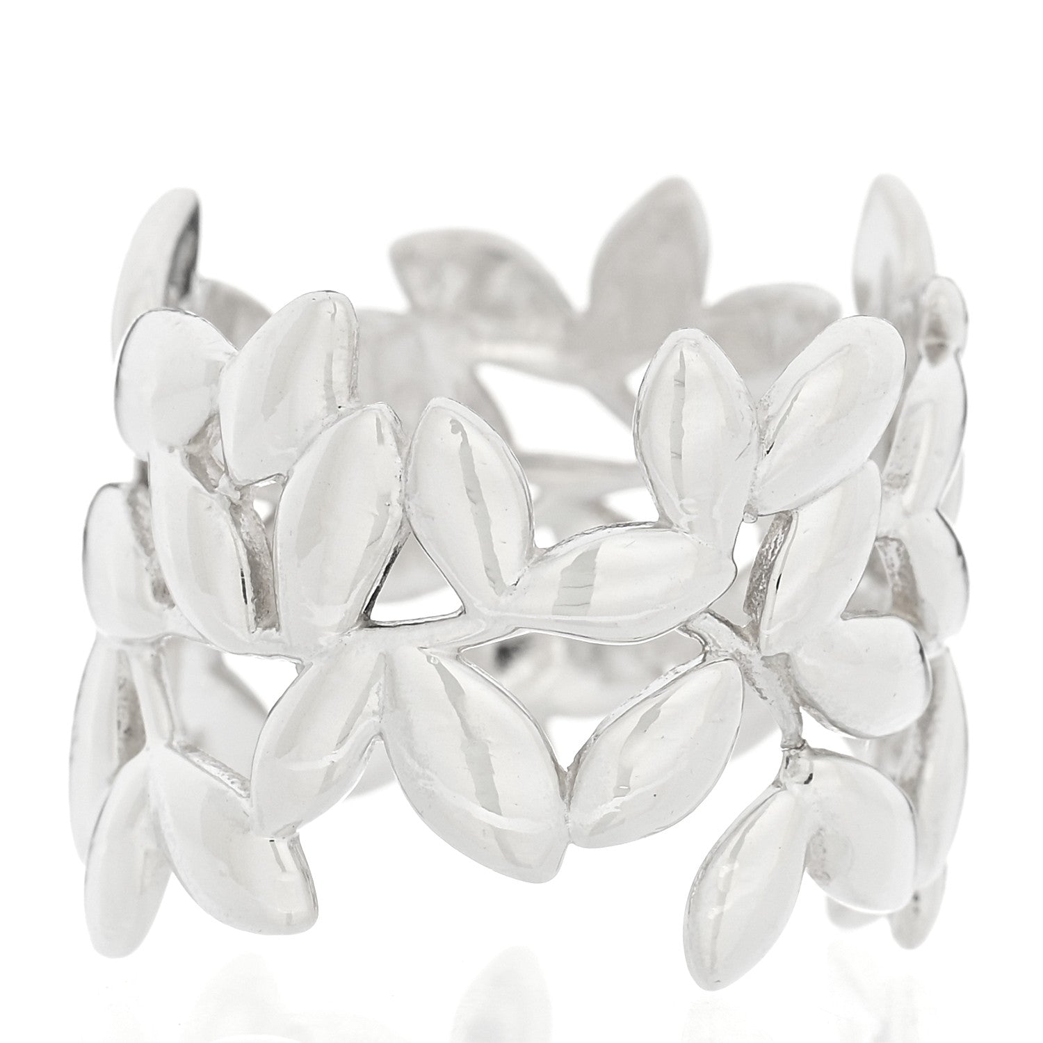 Tiffany Sterling Silver Wide Paloma Picasso Olive Leaf Band Ring 49 5 3 of 4