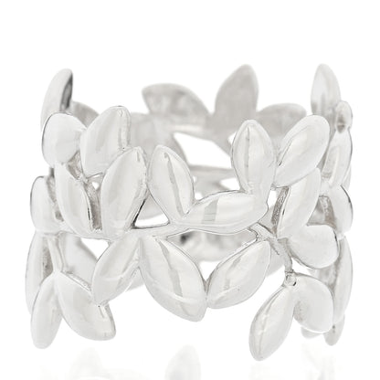 Tiffany Sterling Silver Wide Paloma Picasso Olive Leaf Band Ring 49 5 3 of 4