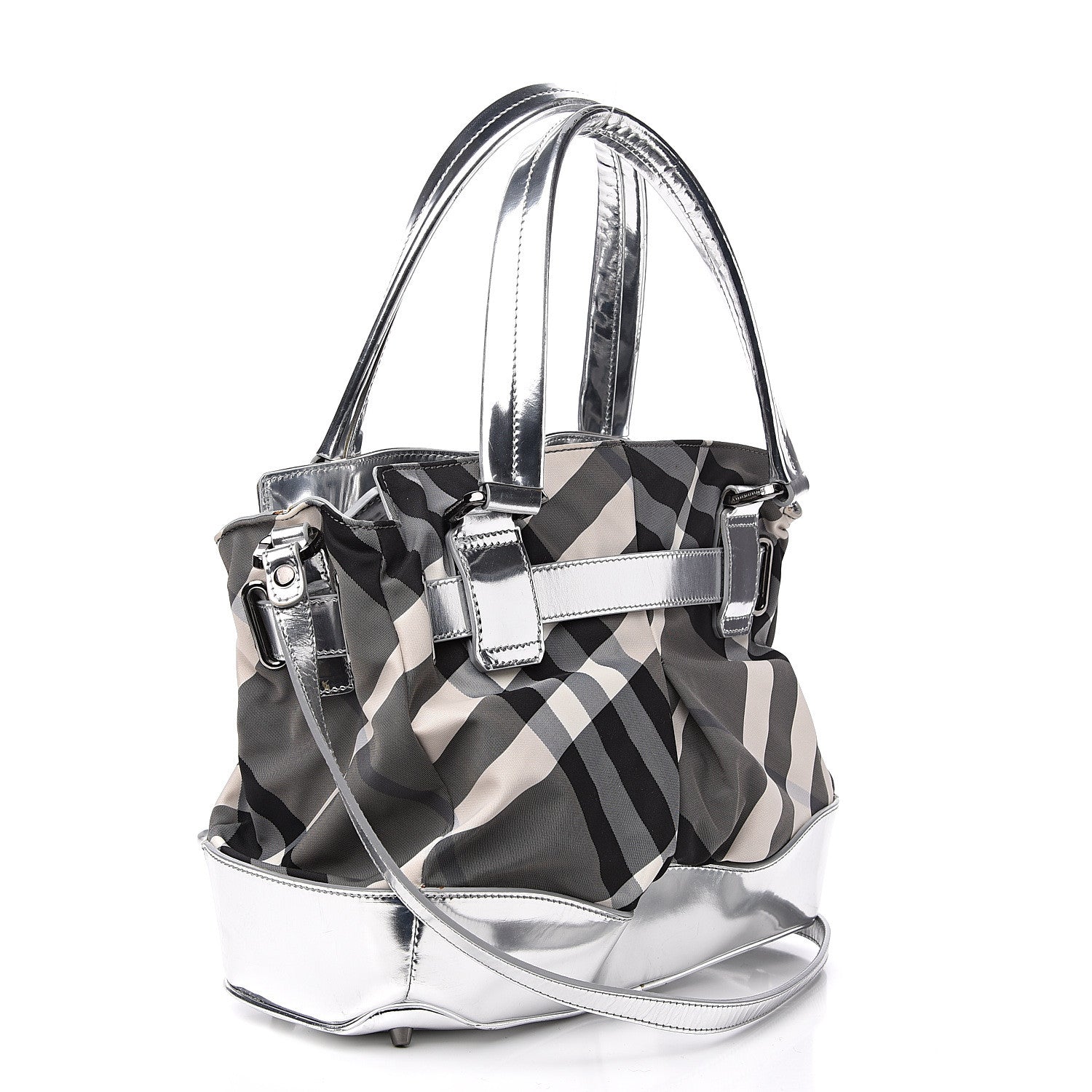 Burberry Nylon Beat Check Lowry Silver 2 of 10