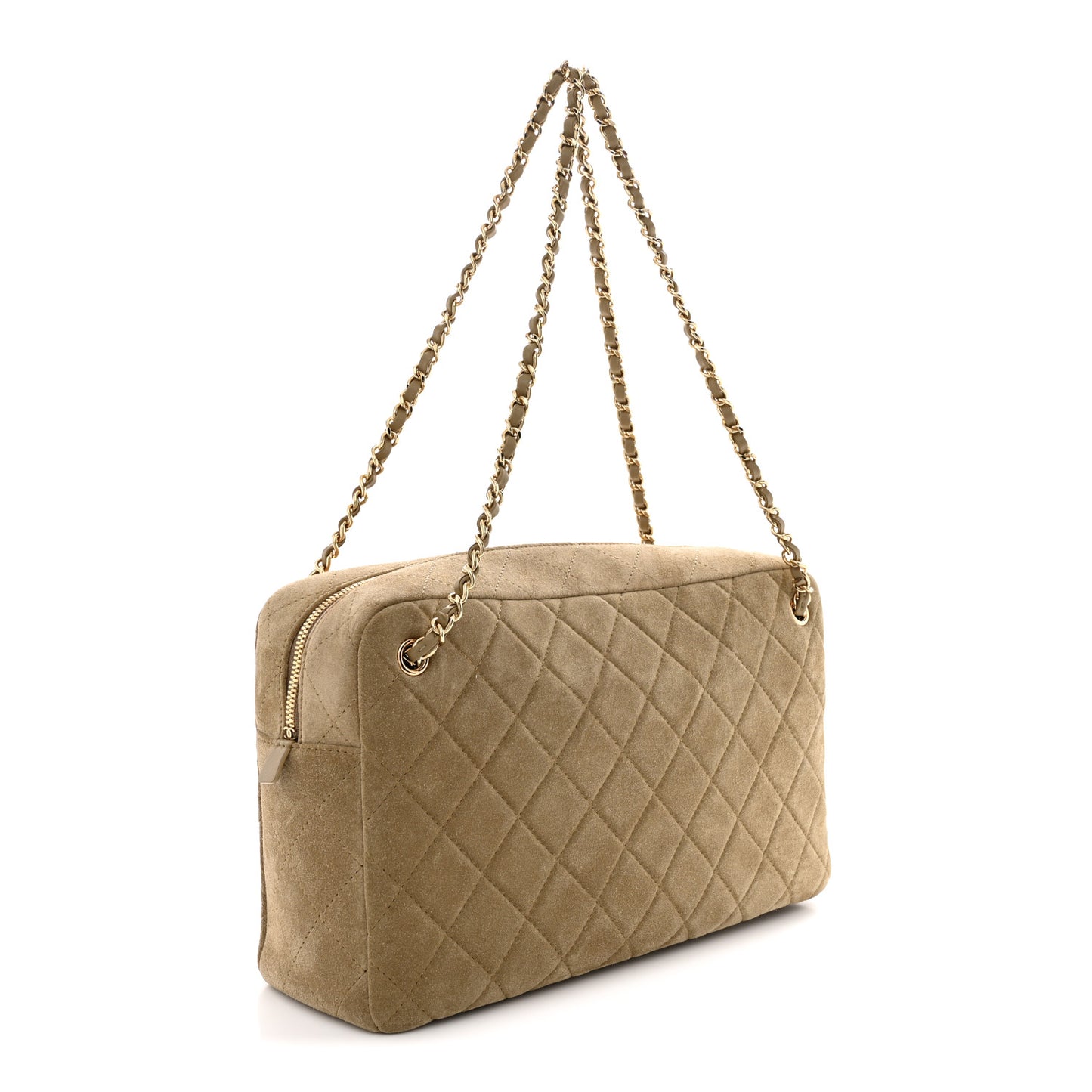 Suede Quilted Camerissimo Case Dark Beige