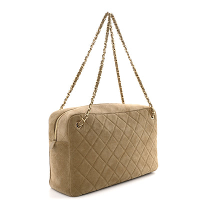 Chanel Suede Quilted Camerissimo Case Dark Beige 3 of 11