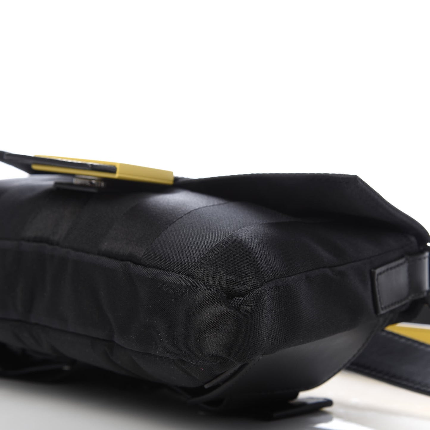 Recycled Nylon Vitello Grace Light Pequin Logo Puffer Belt Baguette Bag Black Sunflower