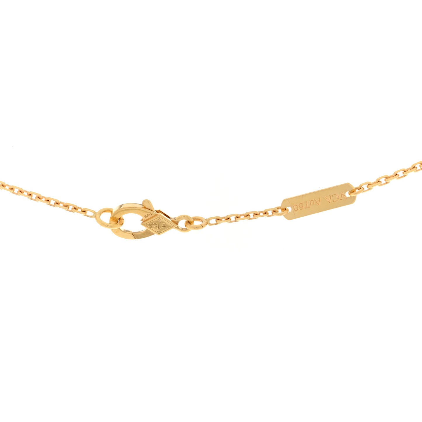 18K Yellow Gold Malachite Vintage Alhambra Pendant Necklace