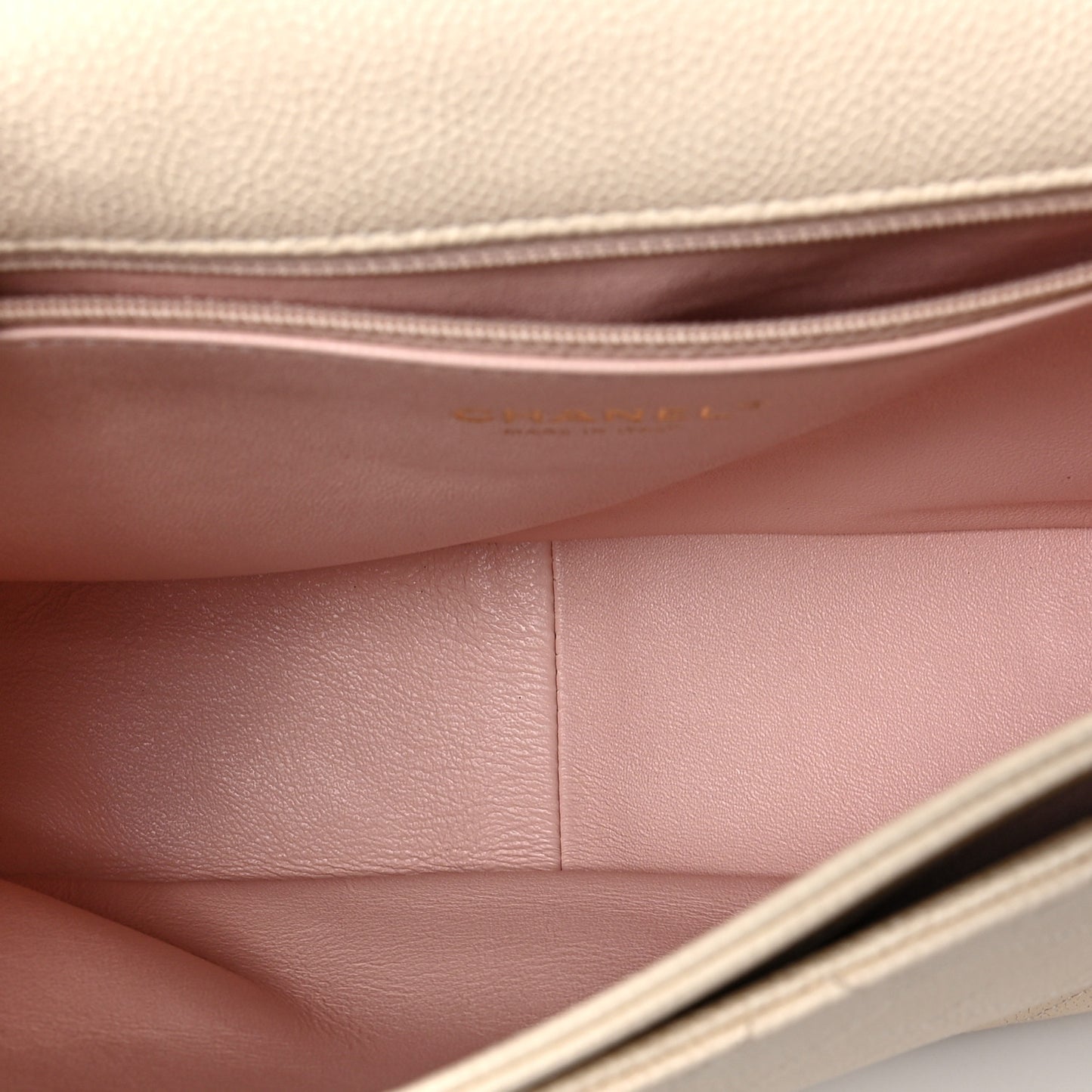 Caviar Quilted Small Flap Ivory