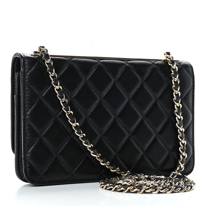 Chanel Lambskin Quilted Trendy CC Wallet On Chain WOC Black 2 of 5