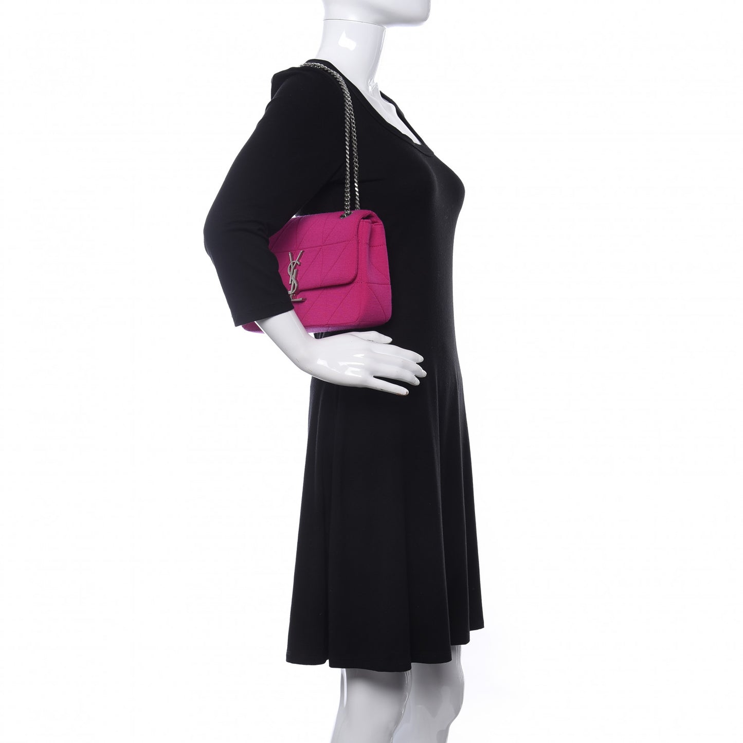 Jersey Wool Patchwork Monogram Medium Jamie Fuchsia