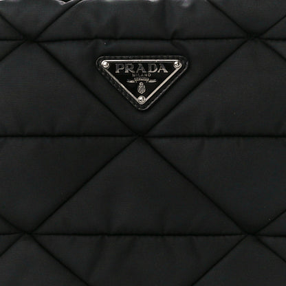 Prada Re-Nylon Nappa Triangle Quilted Padded Double Handled Zip Pocket Tote Black 11 of 13