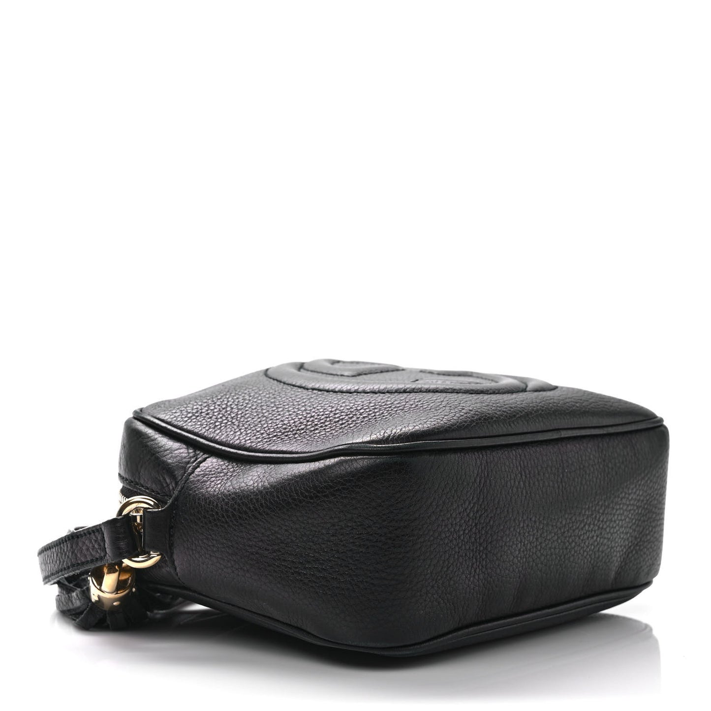 Pebbled Calfskin Small Soho Disco Bag Black