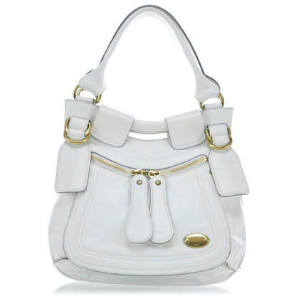 Chloe Leather Bay Tote White 1 of 9