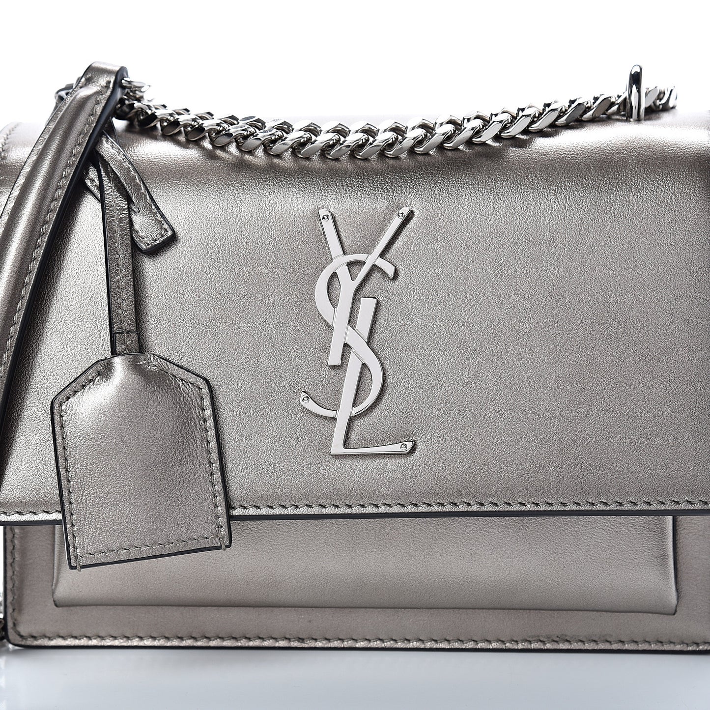Metallic Calfskin Small Monogram Sunset Piombo