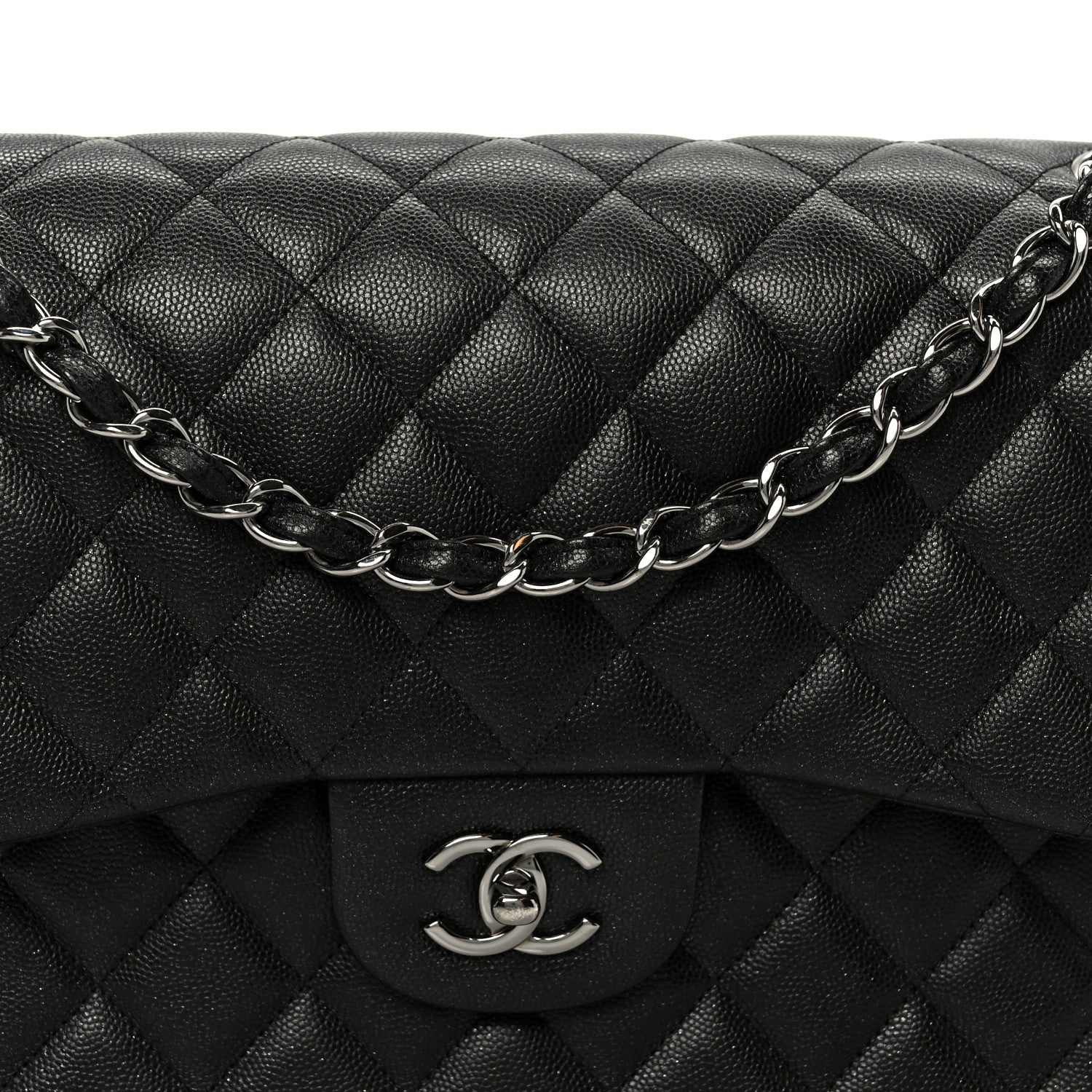 Chanel Iridescent Caviar Quilted Jumbo Double Flap Black 9 of 12