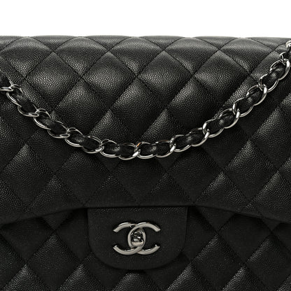 Chanel Iridescent Caviar Quilted Jumbo Double Flap Black 9 of 12