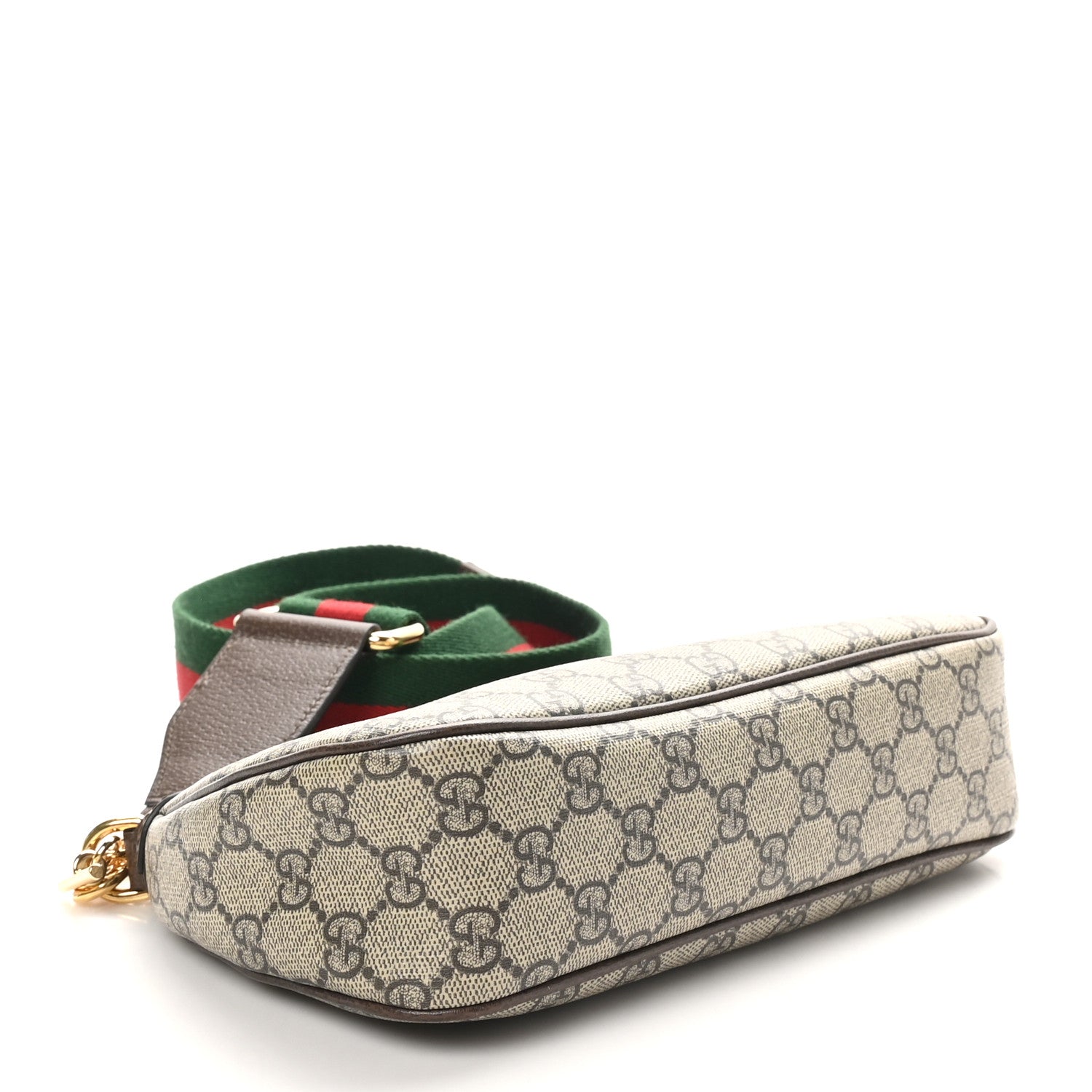 Gucci GG Supreme Monogram Textured Dollar Calfskin Web Small Ophidia GG Handbag Beige Ebony New Acero 4 of 12
