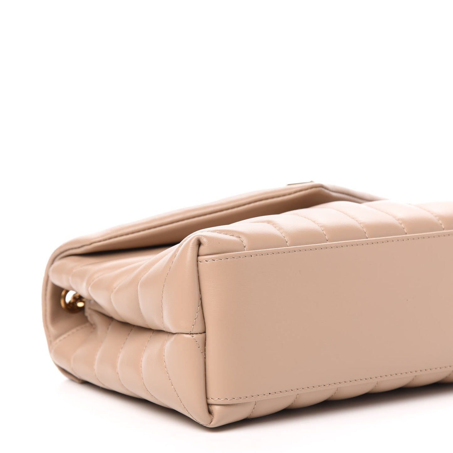 Calfskin Y Quilted Monogram Small Loulou Chain Satchel Dark Beige