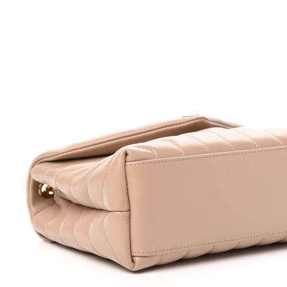 Saint Laurent Calfskin Y Quilted Monogram Small Loulou Chain Satchel Dark Beige 10 of 12
