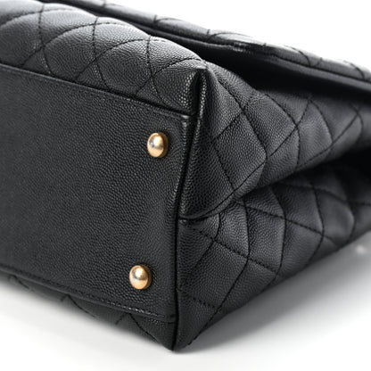 Chanel Caviar Lizard Embossed Quilted Small Coco Handle Flap Black 9 of 9