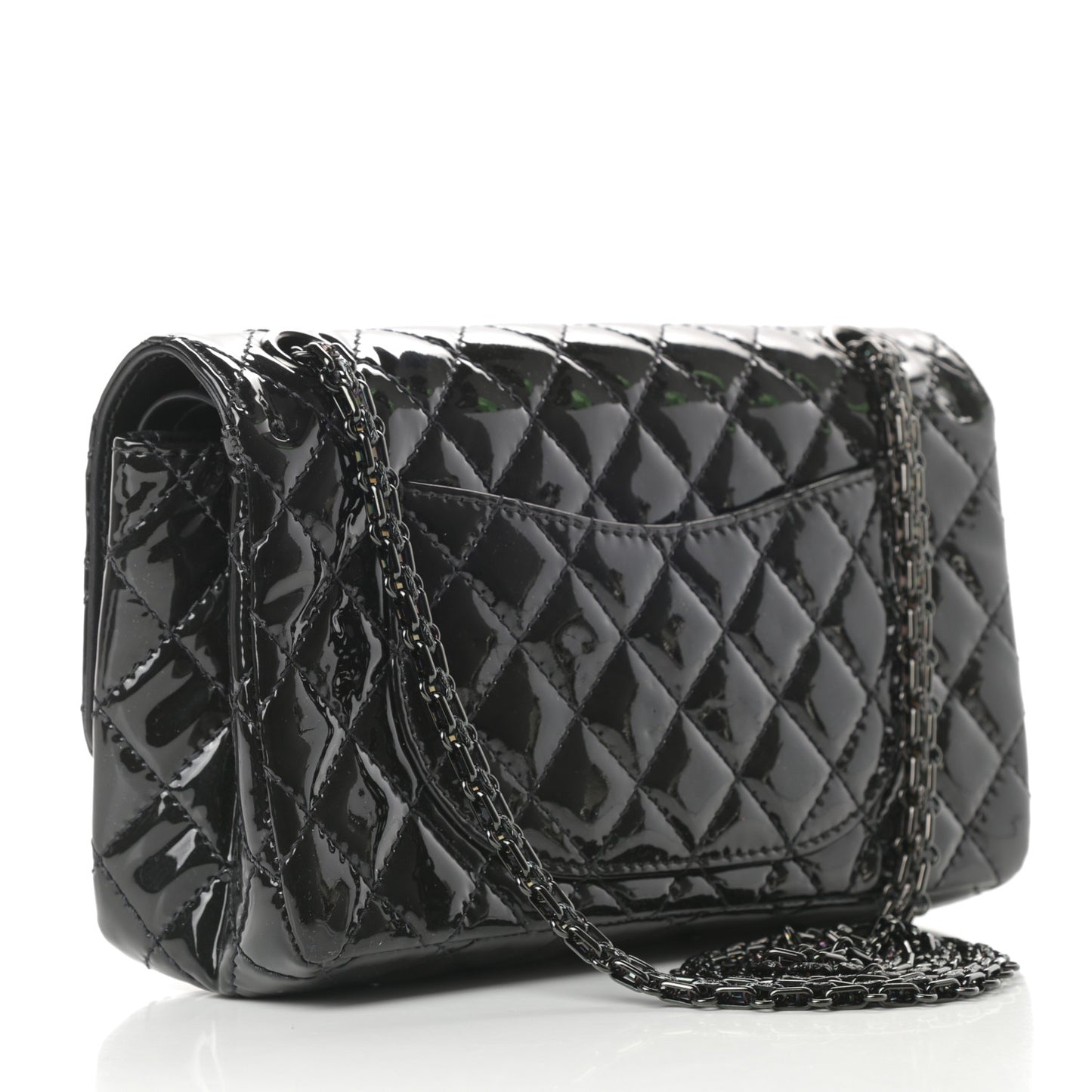 Patent Calfskin Quilted 2.55 Reissue 225 Flap So Black