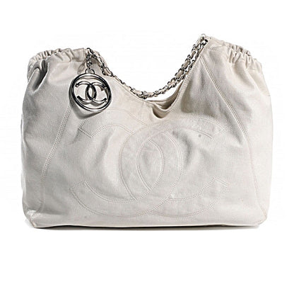 Chanel Distressed Caviar XL Coco Cabas White 1 of 7