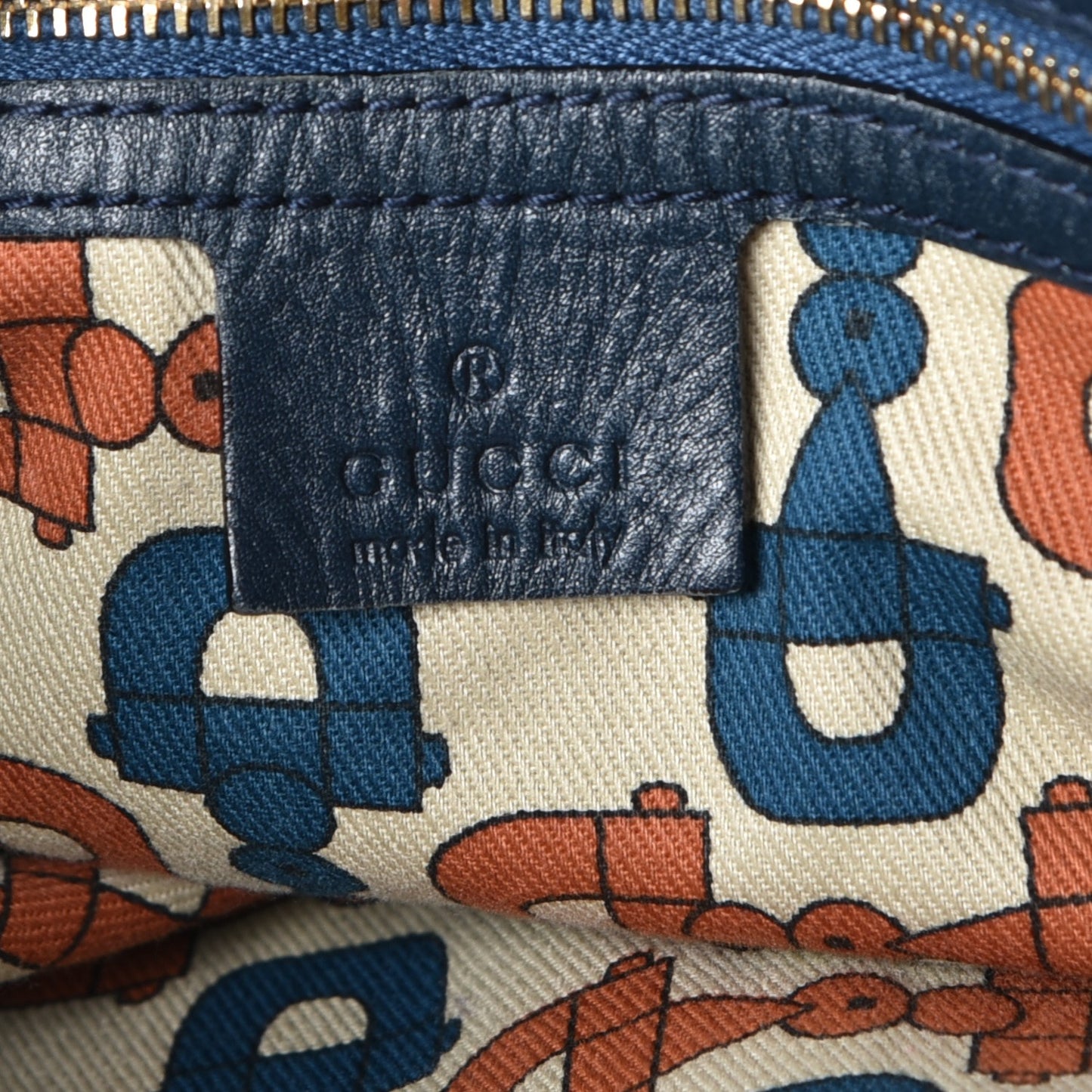 Guccissima Large Horsebit Chain Hobo Blue