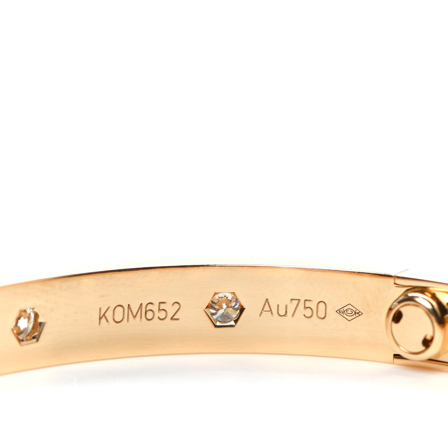 18K Yellow Gold 10 Diamond LOVE Bracelet 17
