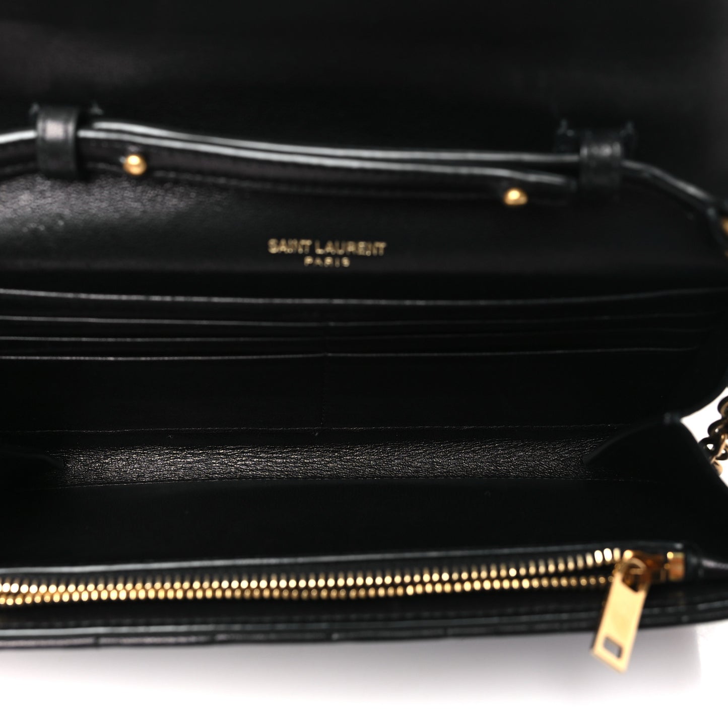 Lambskin Carre Quilted Le Maillon Wallet On Chain Black