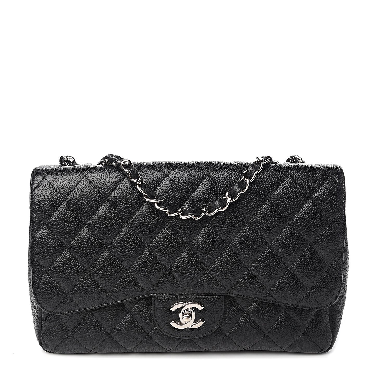 Caviar Quilted Jumbo Single Flap Black