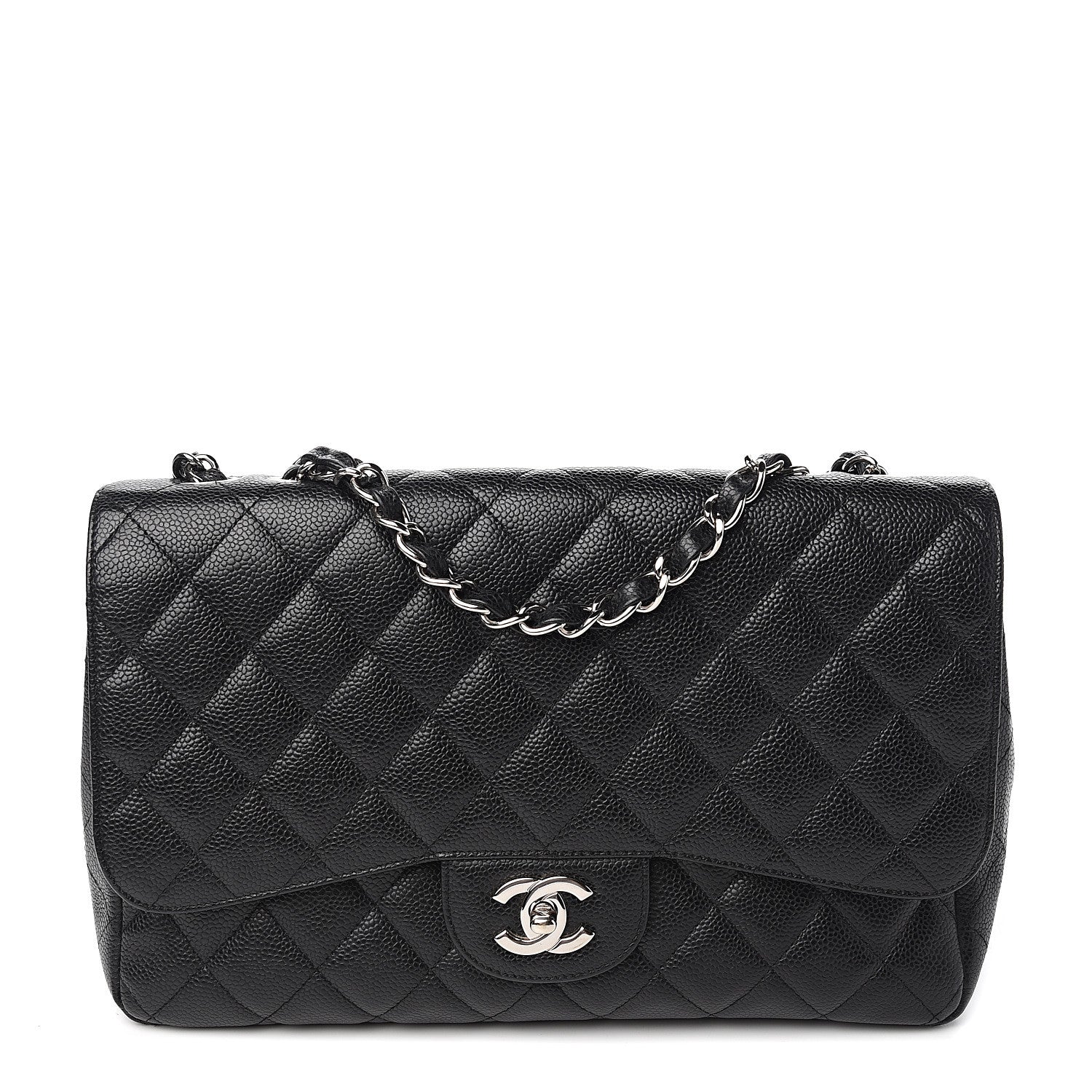 Chanel Caviar Quilted Jumbo Single Flap Black 1 of 9