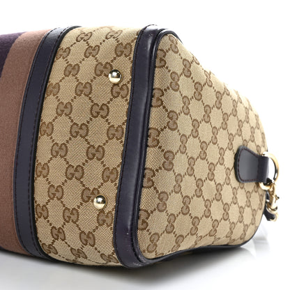 Gucci Monogram Vintage Web Medium Boston Dark Purple 9 of 11
