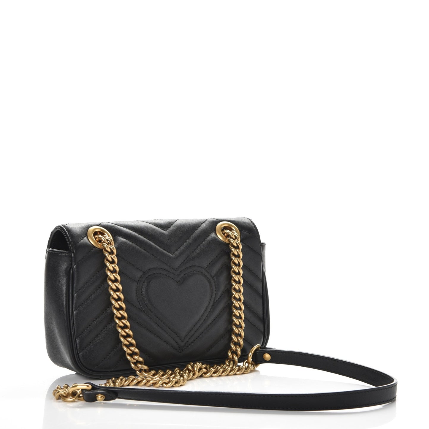 Calfskin Matelasse Mini GG Marmont Shoulder Bag Black