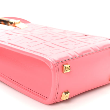 Fendi Vitello Plexiglass FF Embossed Mini Fendi Sunshine Shopper Tote Pink Dalia 9 of 10
