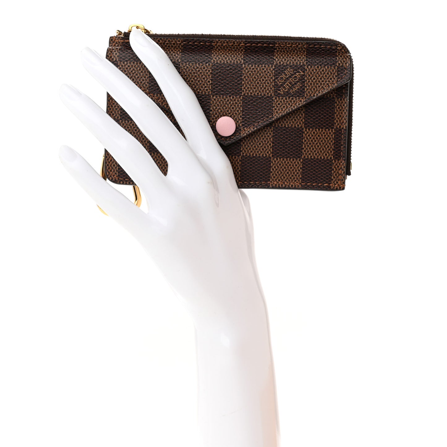Damier Ebene Recto Verso Card Holder Rose Ballerine