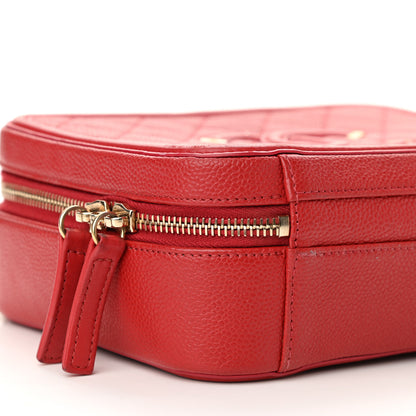 Chanel Caviar Quilted Medium CC Filigree Vanity Case Red 9 of 11