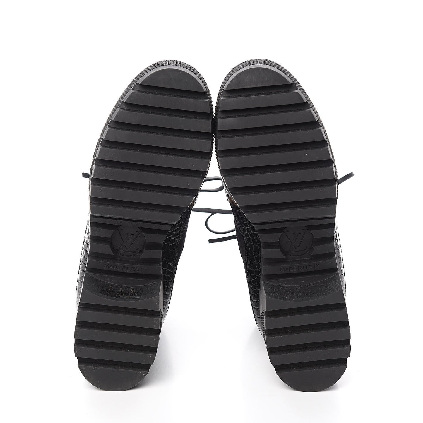 Suede Calfskin Monogram Laureate Platform Desert Boots 35 Black
