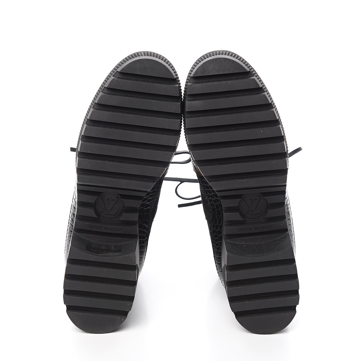 Louis Vuitton Suede Calfskin Monogram Laureate Platform Desert Boots 35 Black 5 of 9