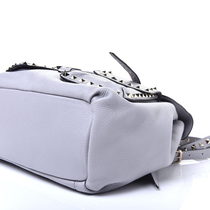 Valentino Garavani Pebbled Calfskin Rockstud Double Pocket Backpack Pastel Grey 8 of 8