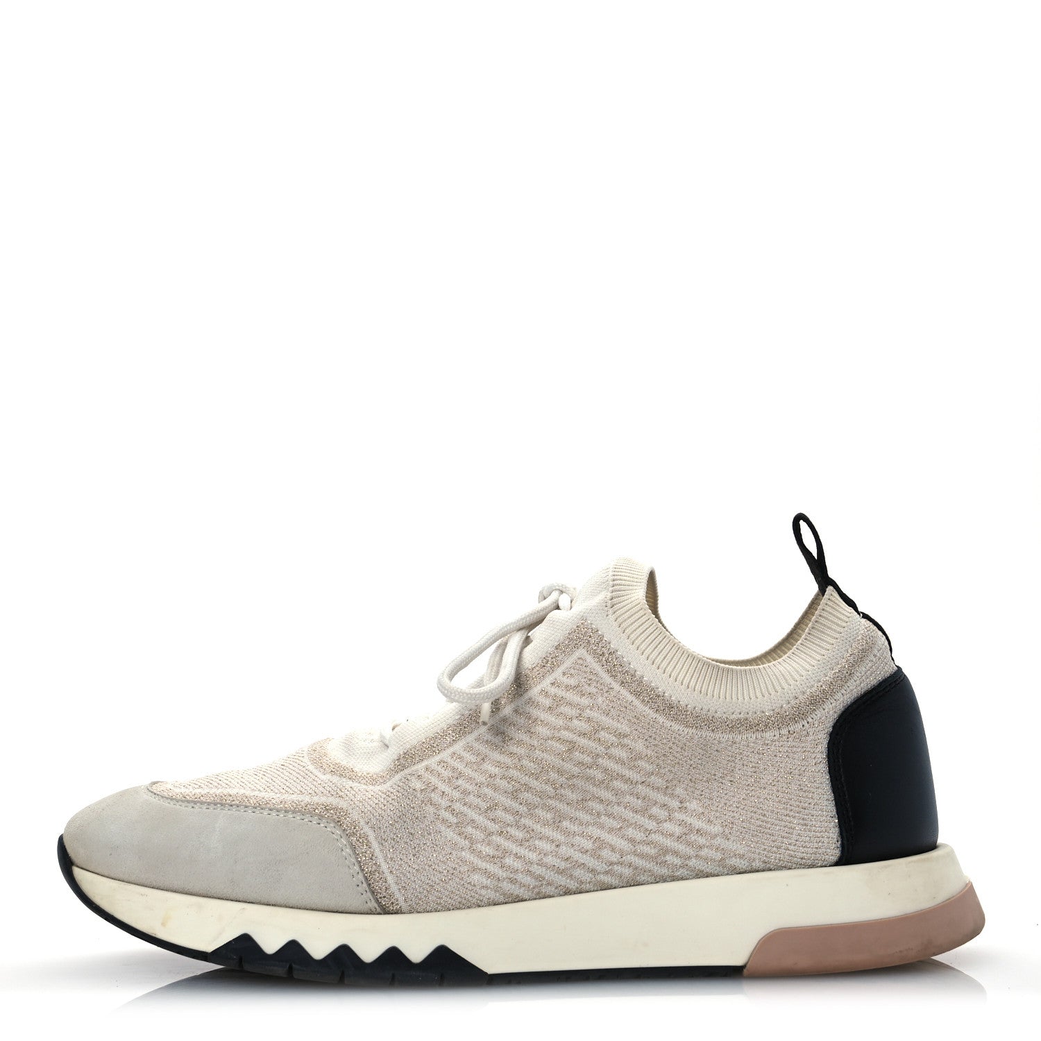 Hermes Technical Canvas Goatskin Womens Addict Sneakers 38.5 Multicolor Rose Dore 1 of 16