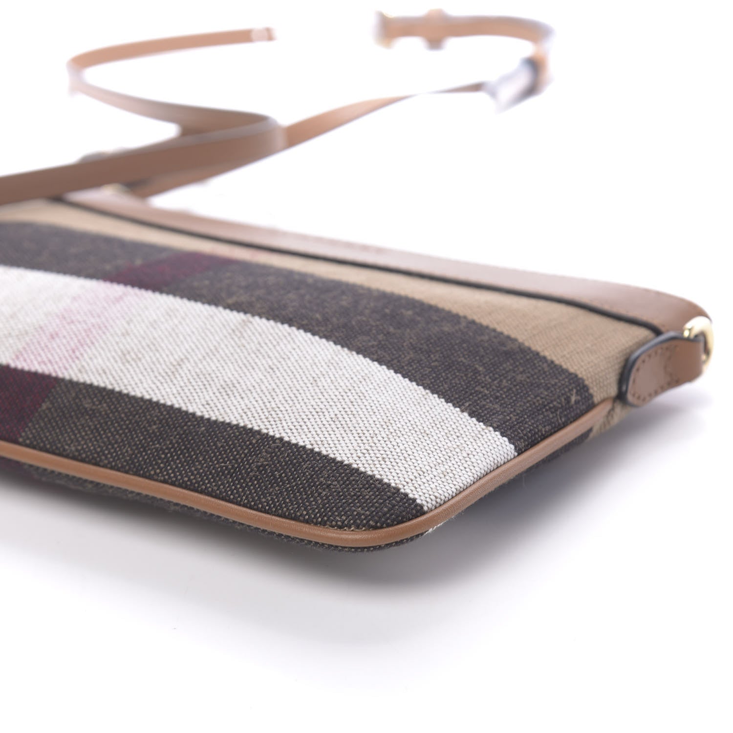 Burberry Mega Check Peyton Crossbody Clutch Bag Tan 10 of 11