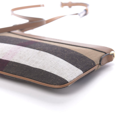 Burberry Mega Check Peyton Crossbody Clutch Bag Tan 10 of 11