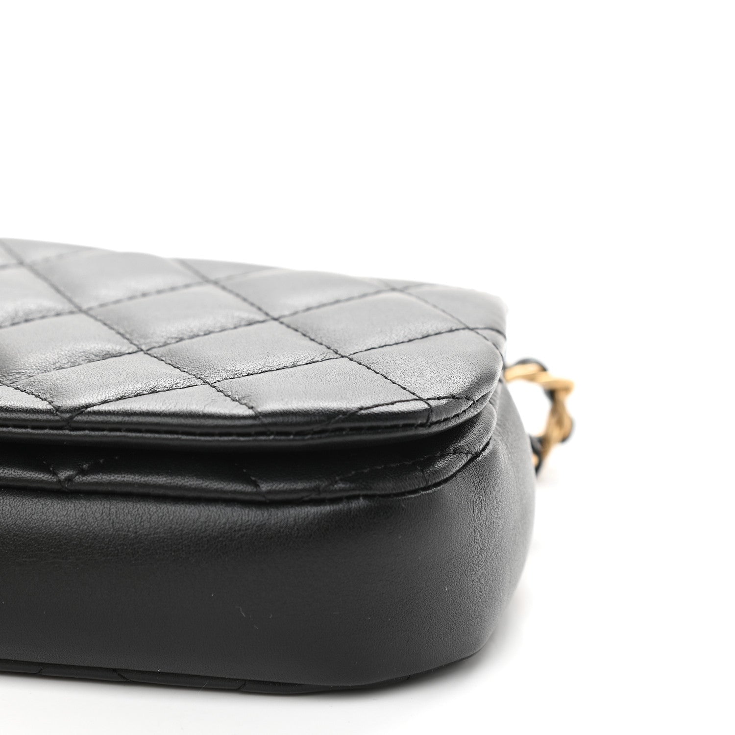 Chanel Calfskin Quilted Coco Mail Clutch With Chain Black 9 of 9
