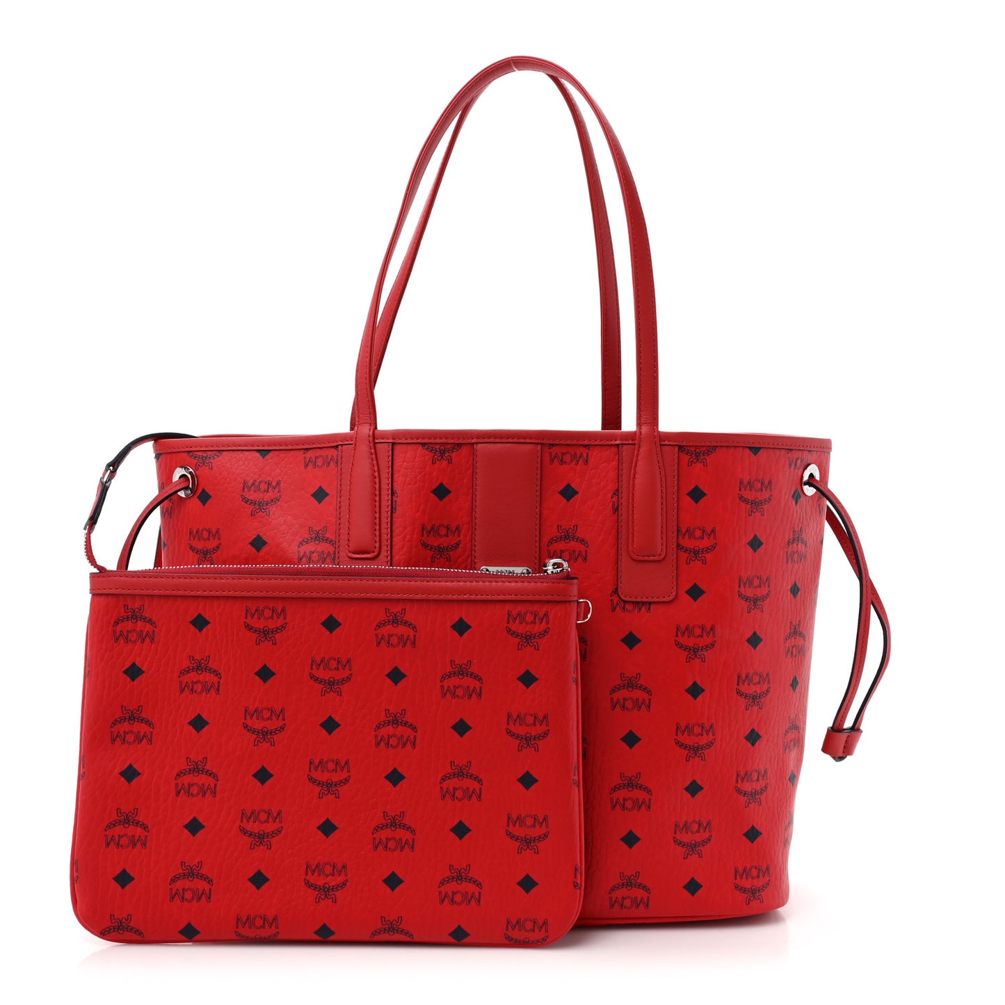 Visetos Medium Liz Reversible Shopper Tote Candy Red
