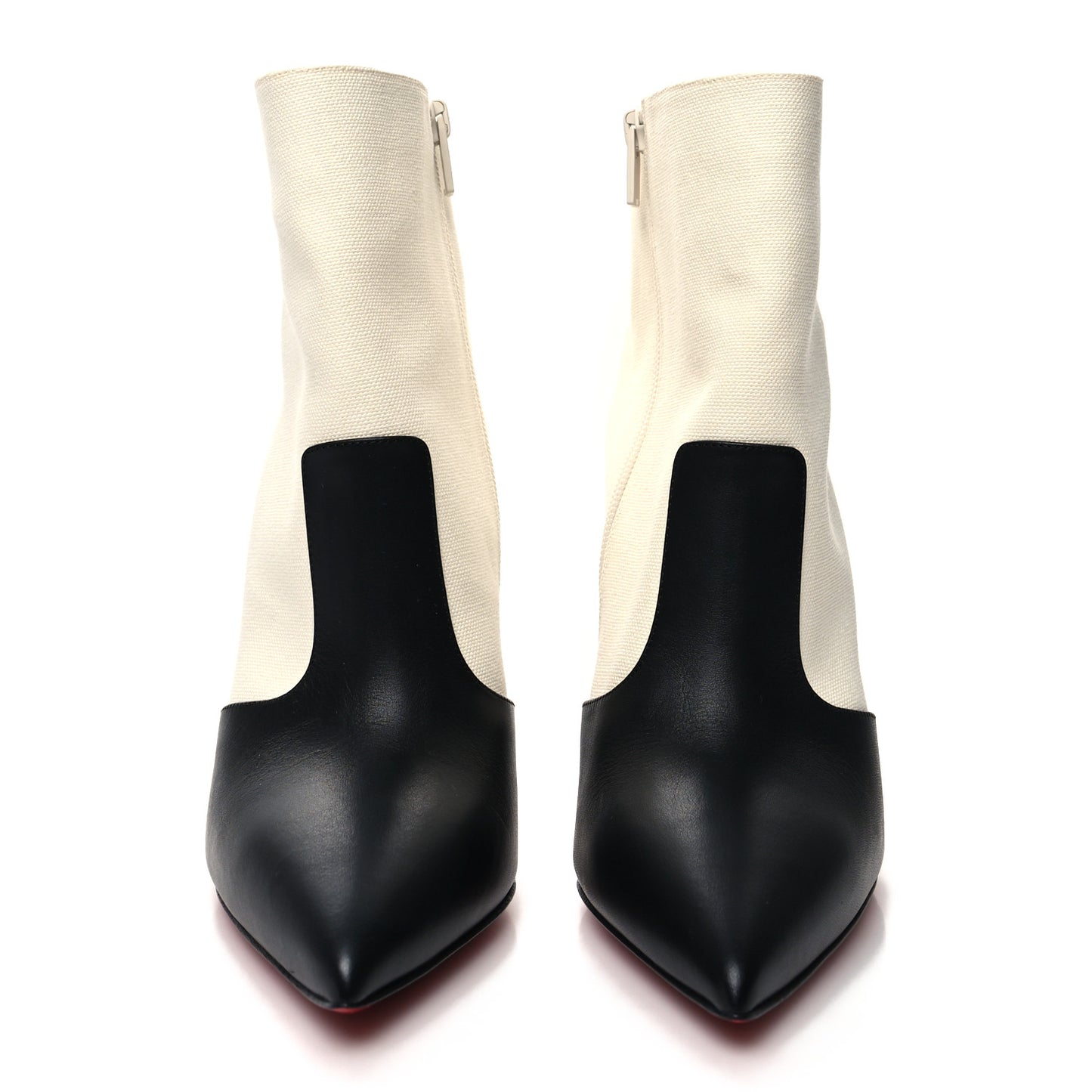 Canvas Calfskin So Summer 100 Ankle Booties 40.5 White Black