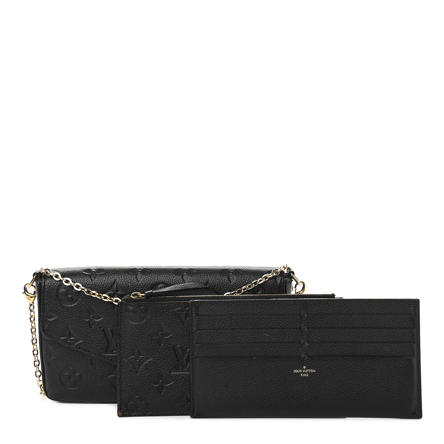 Louis Vuitton Empreinte Pochette Felicie Chain Wallet Black 1 of 14
