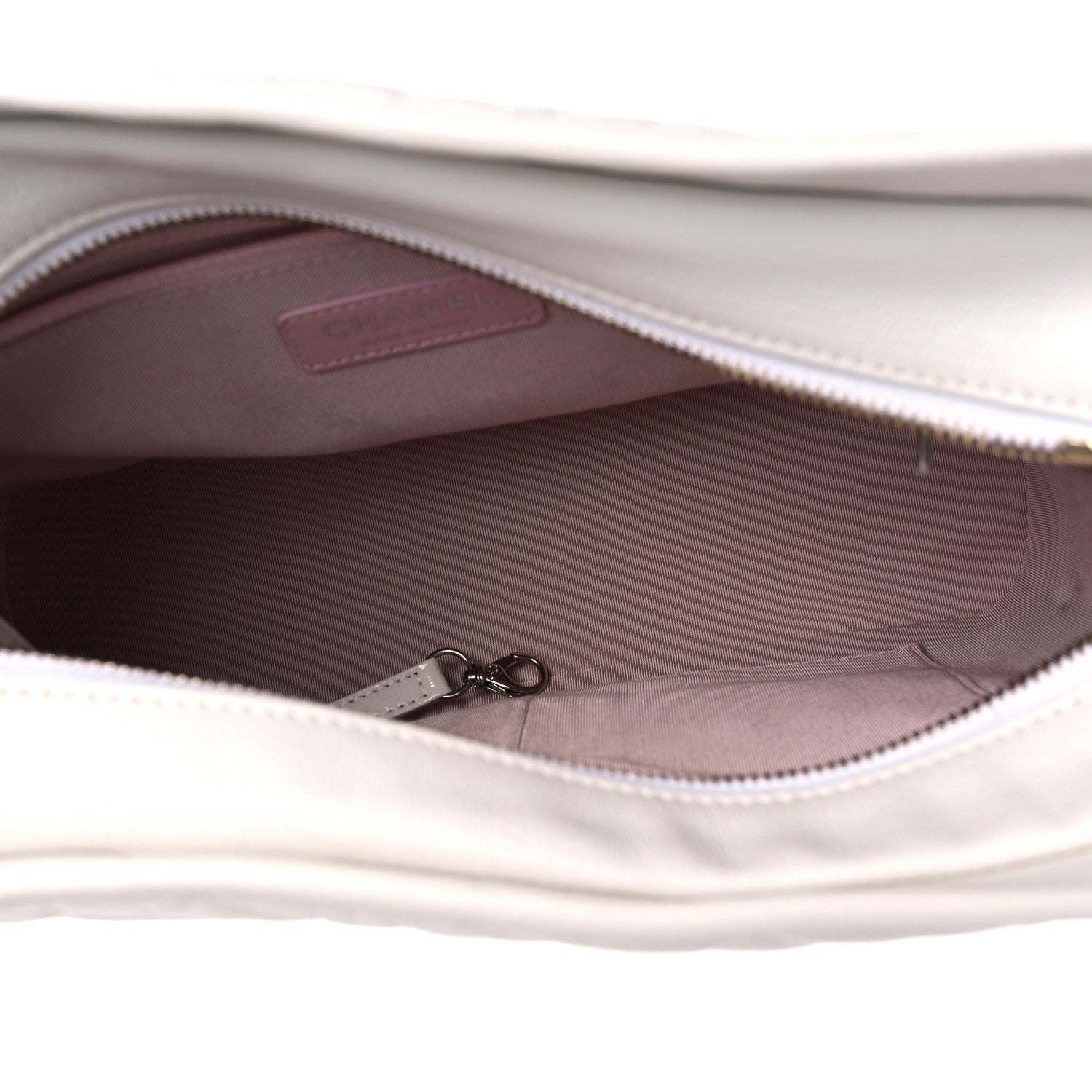 Chanel Patent Goatskin Quilted Medium Gabrielle Hobo White 5 of 10