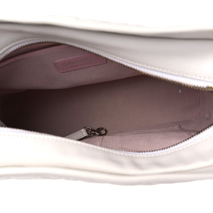 Chanel Patent Goatskin Quilted Medium Gabrielle Hobo White 5 of 10