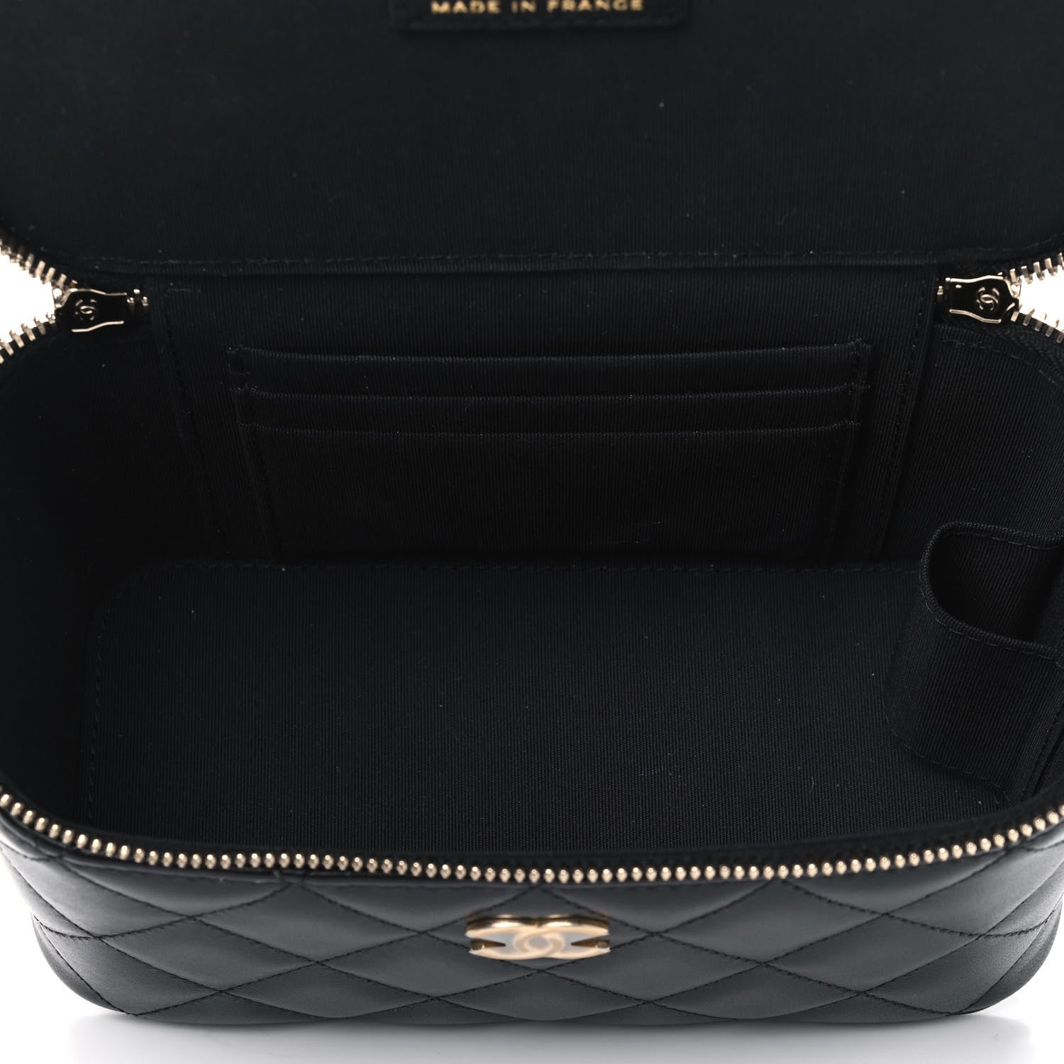 Chanel Lambskin Quilted Small Top Handle Vanity Case With Chain Black 4 of 4