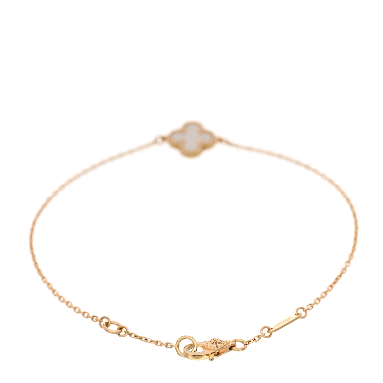Van Cleef & Arpels 18K Yellow Gold Mother of Pearl Sweet Alhambra Bracelet 2 of 5
