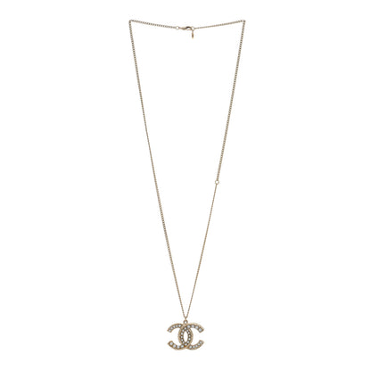 Chanel Pearl CC Pendant Necklace Gold 2 of 4